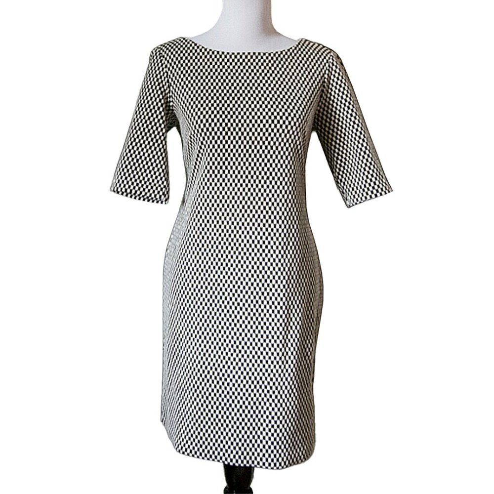 Just Taylor Black & White Checker Dress